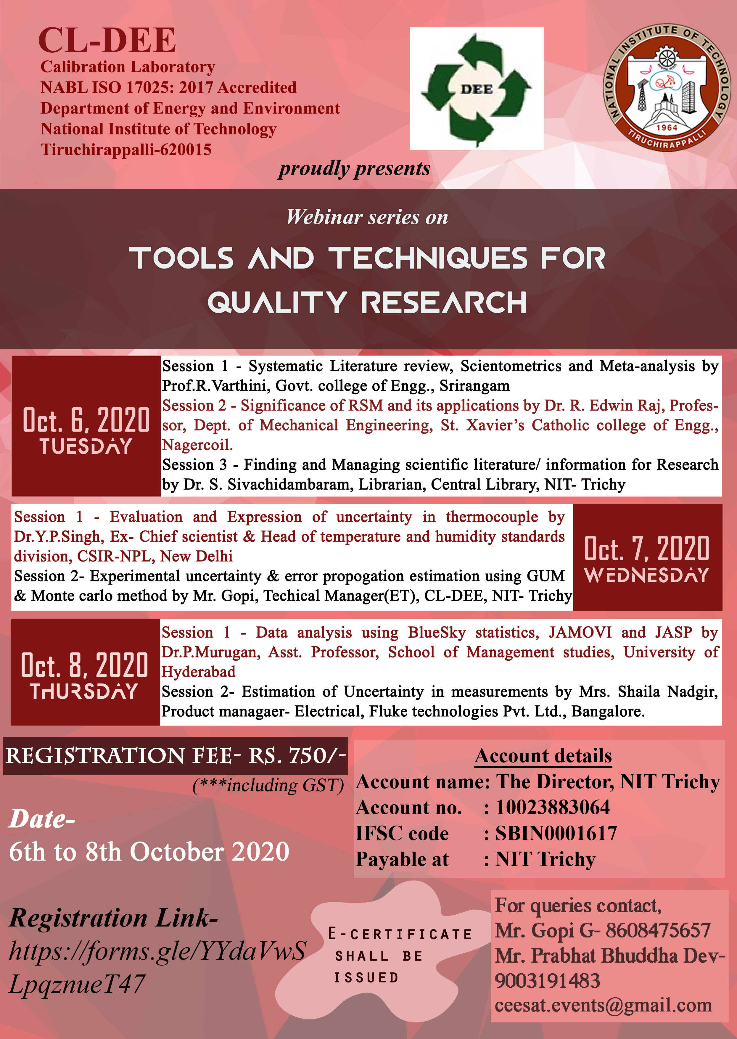 Webinar series on Tools and Techniques for Effective Research 2020